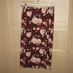 Hot Gal Floral Knit Midi Skirt Small